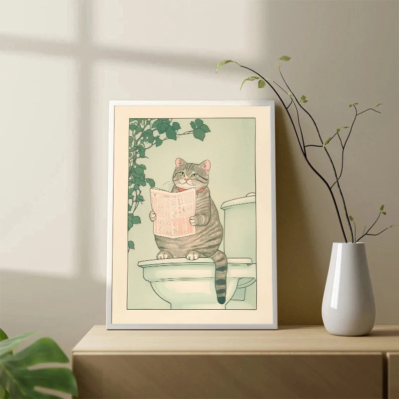 Tableaux Chats Cosy – Illustrations Murales Douces & Apaisantes (Style Japonais)